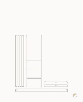 Oliver Furniture - Wood Mini+ Umbauset zum halbhohen Hochbett Weiß / Eiche
