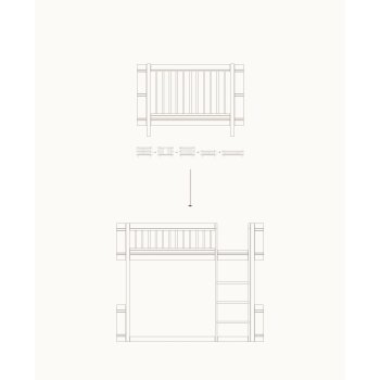 Oliver Furniture - Wood Mini+ Babybett inkl. Umbauset Juniorbett zum halbhohen Hochbett, Weiß