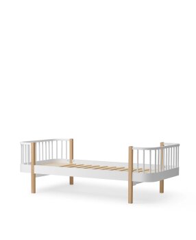 Oliver Furniture - Wood Original Einzelbett (90 x 200 cm) Weiß / Eiche