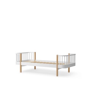 Oliver Furniture - Wood Original Einzelbett, 90x200 cm, Weiß / Eiche