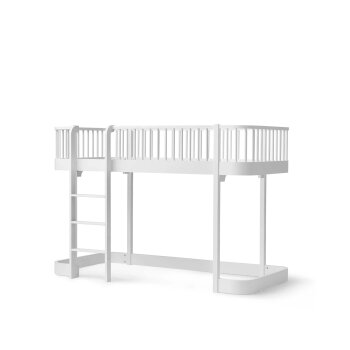 Oliver Furniture - Wood Original halbhohes Hochbett 138 cm, 90x200 cm, weiß - Leiter/Vorne