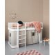 Oliver Furniture - Wood Original halbhohes Hochbett 138 cm, 90x200 cm, weiß - Leiter/Vorne