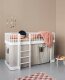 Oliver Furniture - Wood Original halbhohes Hochbett Weiß (90 x 200 x 138  cm)