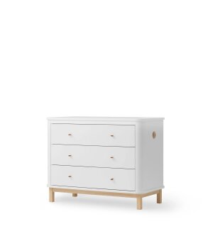 Oliver Furniture - Wood Kommode 3 Schubladen Weiß / Eiche