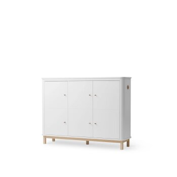 Oliver Furniture - Wood Multi-Schrank 3-türig, Weiß / Eiche