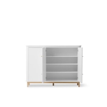 Oliver Furniture - Wood Multi-Schrank 3-türig, Weiß / Eiche