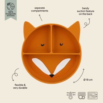 Trixie - Mr. Fox Silikon-Esslernteller mit Saugnapf 0,5 Liter (5)