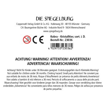 Die Spiegelburg - Kristalltier - Kobra, sort. (9)