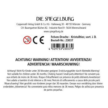 Die Spiegelburg - Kristalltier - Felsen-Drache, sort. (9)
