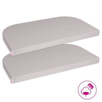 babybay - Jersey Spannbetttuch Deluxe Doppelpack passend für Modell Maxi, Midi, Boxspring, Comfort und Comfort Plus, beige