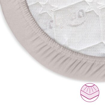 babybay - Jersey Spannbetttuch Deluxe Doppelpack passend für Modell Maxi, Midi, Boxspring, Comfort und Comfort Plus, beige