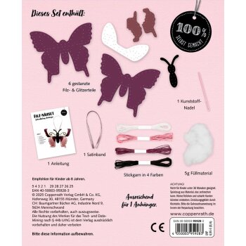 Coppenrath - 100% selbst gemacht - Filz-Nähset: Schmetterling/Drache, sort. (10)