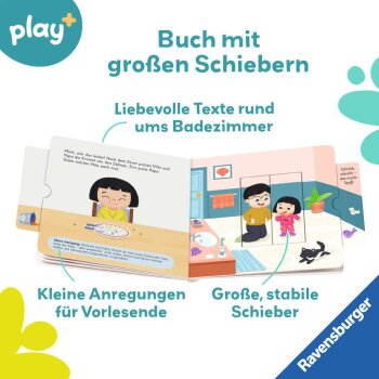 Ravensburger - Play+ Mein erstes Schiebebuch: Baden, Waschen, Zähne putzen