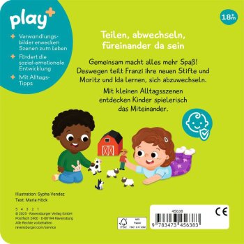 Ravensburger - Play+ Mein erstes Schiebebuch: Teilen und Vertragen