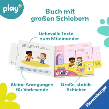 Ravensburger - Play+ Mein erstes Schiebebuch: Teilen und Vertragen