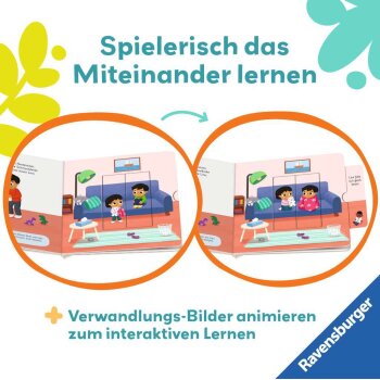 Ravensburger - Play+ Mein erstes Schiebebuch: Teilen und Vertragen