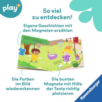 Ravensburger - Play+ Mein Spielmit-Magnetbuch: Komm, wir lernen Farben