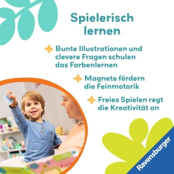 Ravensburger - Play+ Mein Spielmit-Magnetbuch: Komm, wir lernen Farben