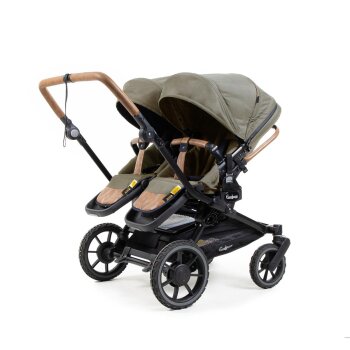 Emmaljunga - Double Sento Outdoor Zwillings- und Geschwisterkinderwagen Olive