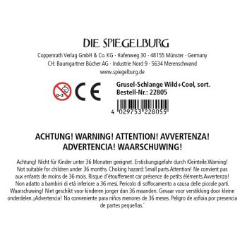 Die Spiegelburg - Wild+Cool - Grusel-Schlange, sort. (9)
