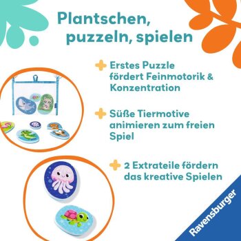 Ravensburger - Play+ Mein erstes Bade-Puzzle: Tiere