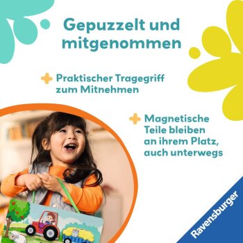 Ravensburger - Play+ Magnetisches Holz-Zähl-Puzzle: Bauernhof