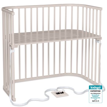 babybay - Beistellbett Boxspring XXL BEIGE-LACKIERT