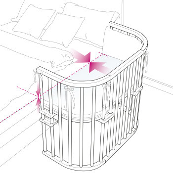 babybay - Beistellbett Boxspring XXL BEIGE-LACKIERT