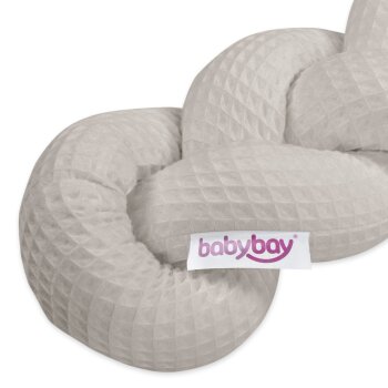 babybay - Nestchenschlange Waffelpique geflochten passend für alle Modelle, weißgrau
