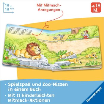 Ravensburger - Füttere die Affen! Mein Zoo-Mitmachbuch