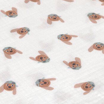 Lässig - Mulltücher 3er Set 60 x 60 cm - Bio-Baumwolle - Tiny Team, Hund (2)