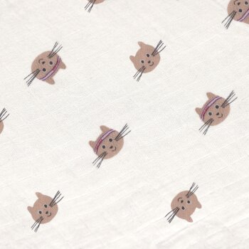 Lässig - Mulltücher 3er Set 60 x 60 cm - Bio-Baumwolle - Tiny Team, Katze (2)