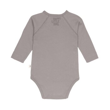Lässig - Baby Wickelbody langarm - Bio Baumwolle, Zitrone Taupe, Gr. 50/56