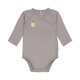 Lässig - Baby-Wickelbody Langarm - Bio-Baumwolle, Zitrone, Taupe, Gr. 62/68