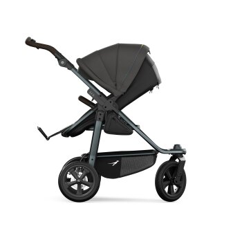 TFK - mono 3 - Kombikinderwagen 2-in-1 mit Luftkammerreifen Anthrazit mit roten Highlights