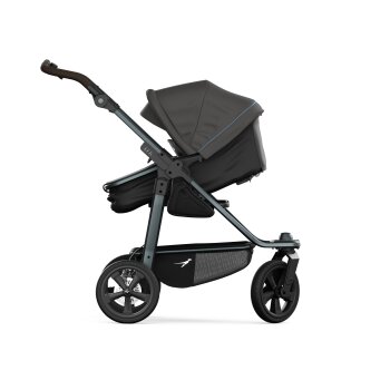 TFK - mono 3 - Kombikinderwagen 2-in-1 mit Luftkammerreifen Anthrazit mit roten Highlights
