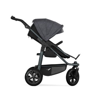 TFK - mono 3 - Kombikinderwagen 2-in-1 mit Luftkammerreifen Anthrazit mit roten Highlights