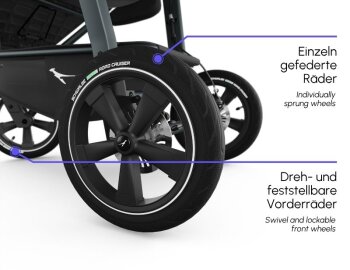 TFK - mono 3 - Kombikinderwagen 2-in-1 mit Luftkammerreifen Grau