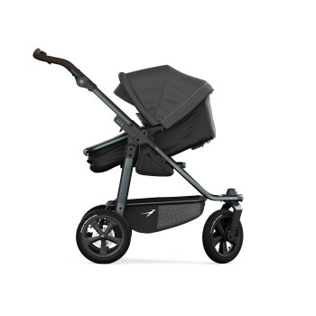 TFK - mono 3 - Kombikinderwagen 2-in-1 mit Luftreifen Anthrazit mit roten Highlights