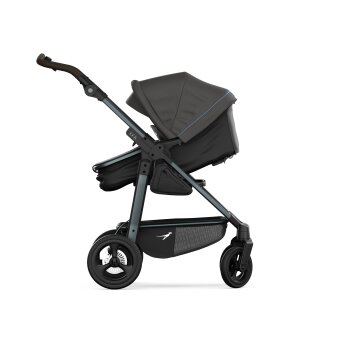 TFK - mono 4 - Kombikinderwagen 2-in-1 mit Luftkammerräder Anthrazit mit roten Highlights