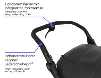 TFK - mono 4 - Kombikinderwagen 2-in-1 mit Luftkammerräder Anthrazit mit roten Highlights