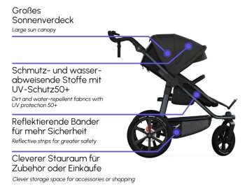 TFK - pro - 2-in-1 Kombikinderwagen mit Luftreifen Olive