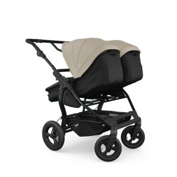 TFK - duo Zwillings- und Geschwister-Kombikinderwagen mit Luftreifen Sand