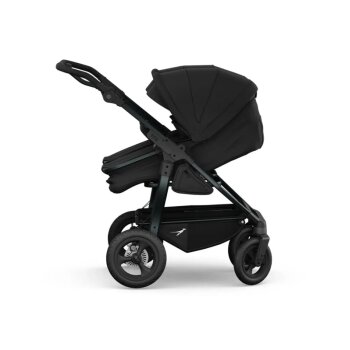 TFK - duo Zwillings- und Geschwister-Kombikinderwagen mit Luftreifen Schwarz