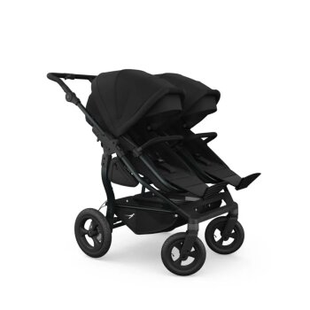 TFK - duo Zwillings- und Geschwister-Kombikinderwagen mit Luftreifen Schwarz