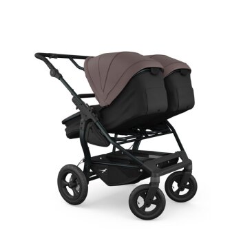 TFK - duo Zwillings- und Geschwister-Kombikinderwagen mit Luftreifen Braun