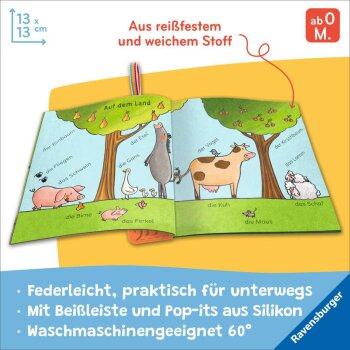 Ravensburger - Play+ flip&pop: Mein Knuddel-Knautsch-Buch: Meine Tiere