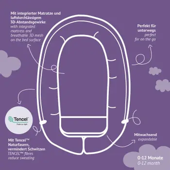 Träumeland - Babynest Home Premium Naturlieb rosa