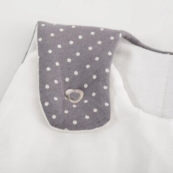 Träumeland - Baby-Ganzjahresschlafsack LIEBMICH Pünktchen grau Gr. 56/62