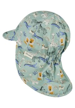 Sterntaler - Schirmmütze mit Nackensschutz Zootiere grün Gr.47